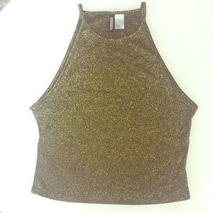 H&M GOLD GLITTER CROP TOP